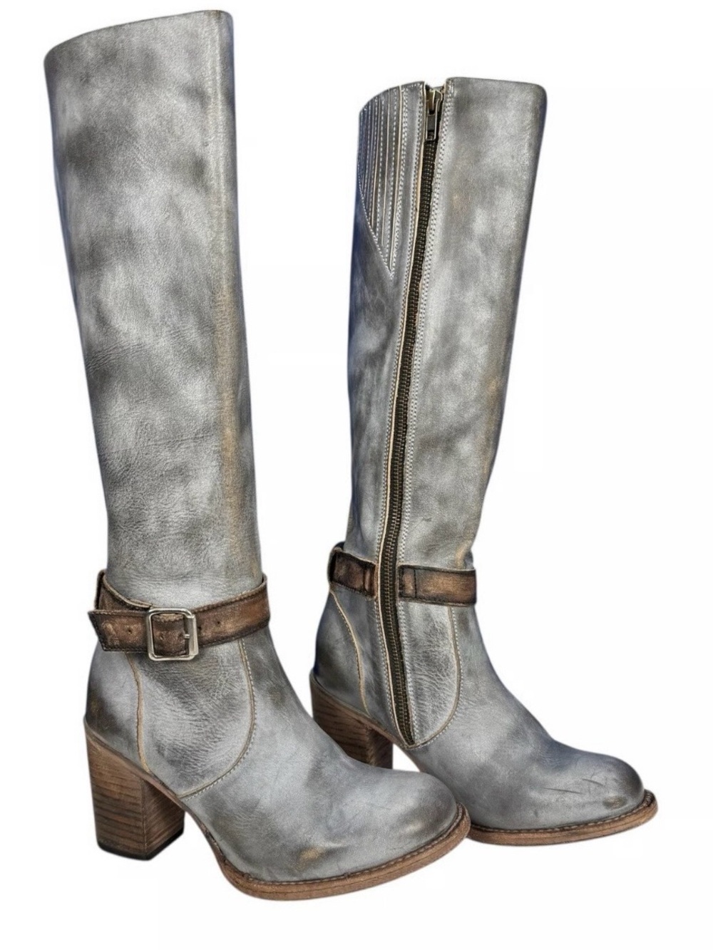 NWT Freebird Holland Tall Leather Boots in Smoke. Size 8